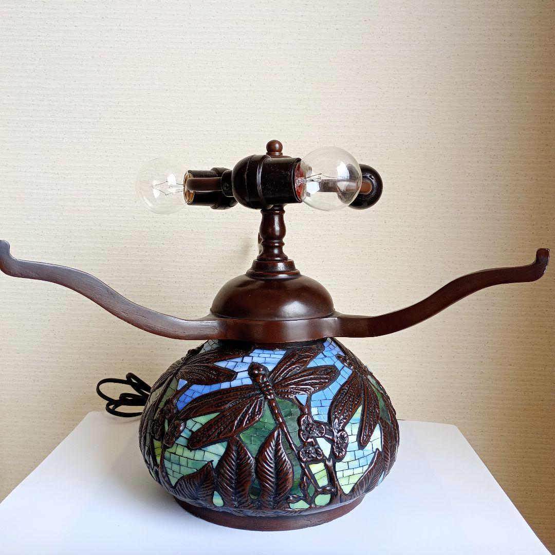 【希少の逸品】ティファニー レプリカステンドグラスランプ ドラゴンフライ