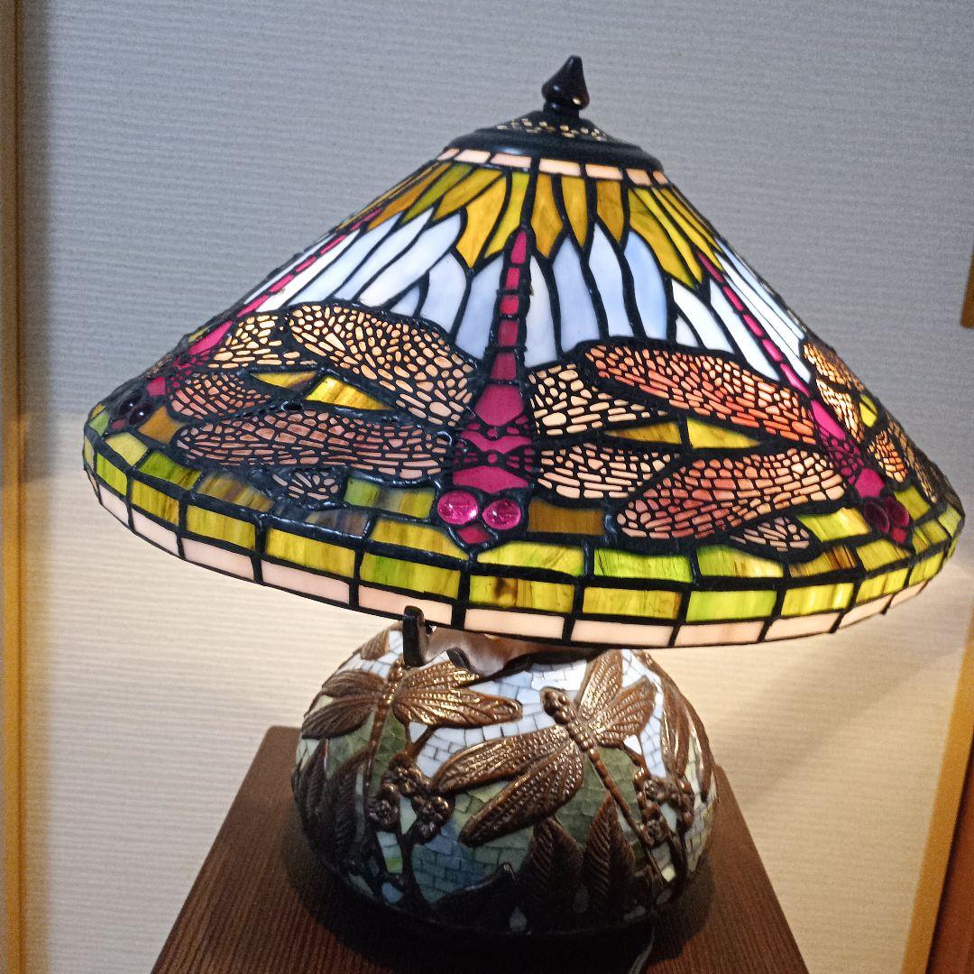 【希少の逸品】ティファニー レプリカステンドグラスランプ ドラゴンフライ