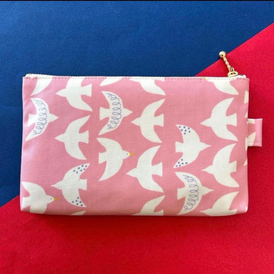 667 ポーチ　（空へ-ピンク）　ハンドメイド　ラミネート　ポーチ