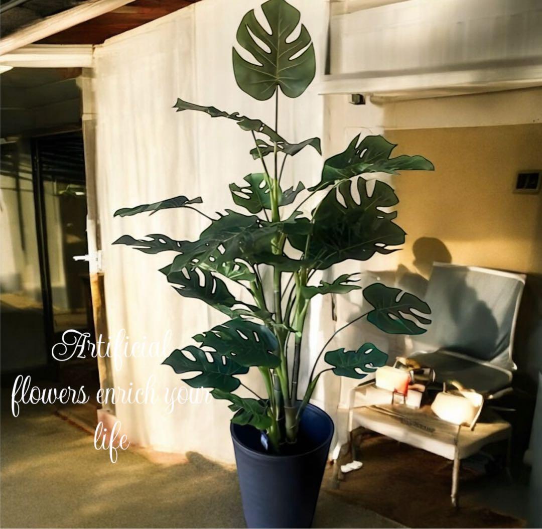 光触媒　人工観葉植物　ウォールグリーン　フェイクグリーン　モンステラ12080