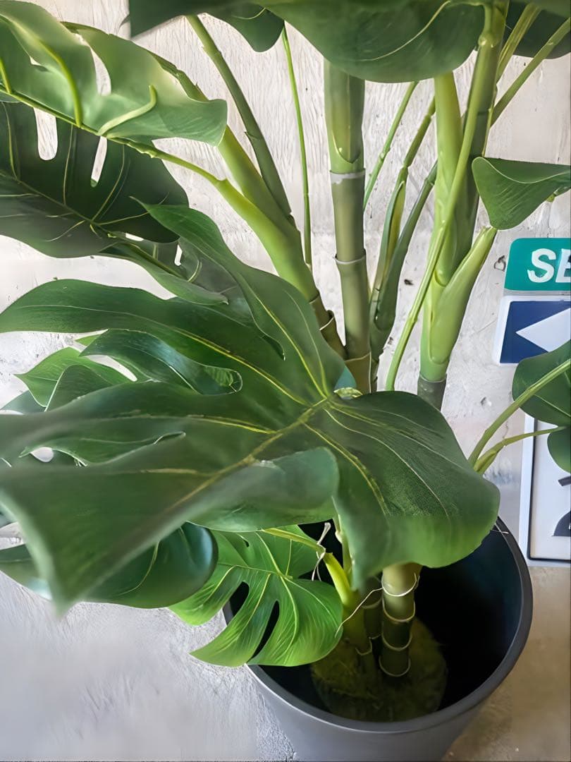 光触媒　人工観葉植物　ウォールグリーン　フェイクグリーン　モンステラ12080