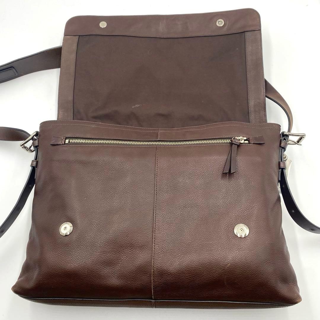 良品✨️ COACH トンプソン メッセンジャーバッグ 本革 2way A4可 茶
