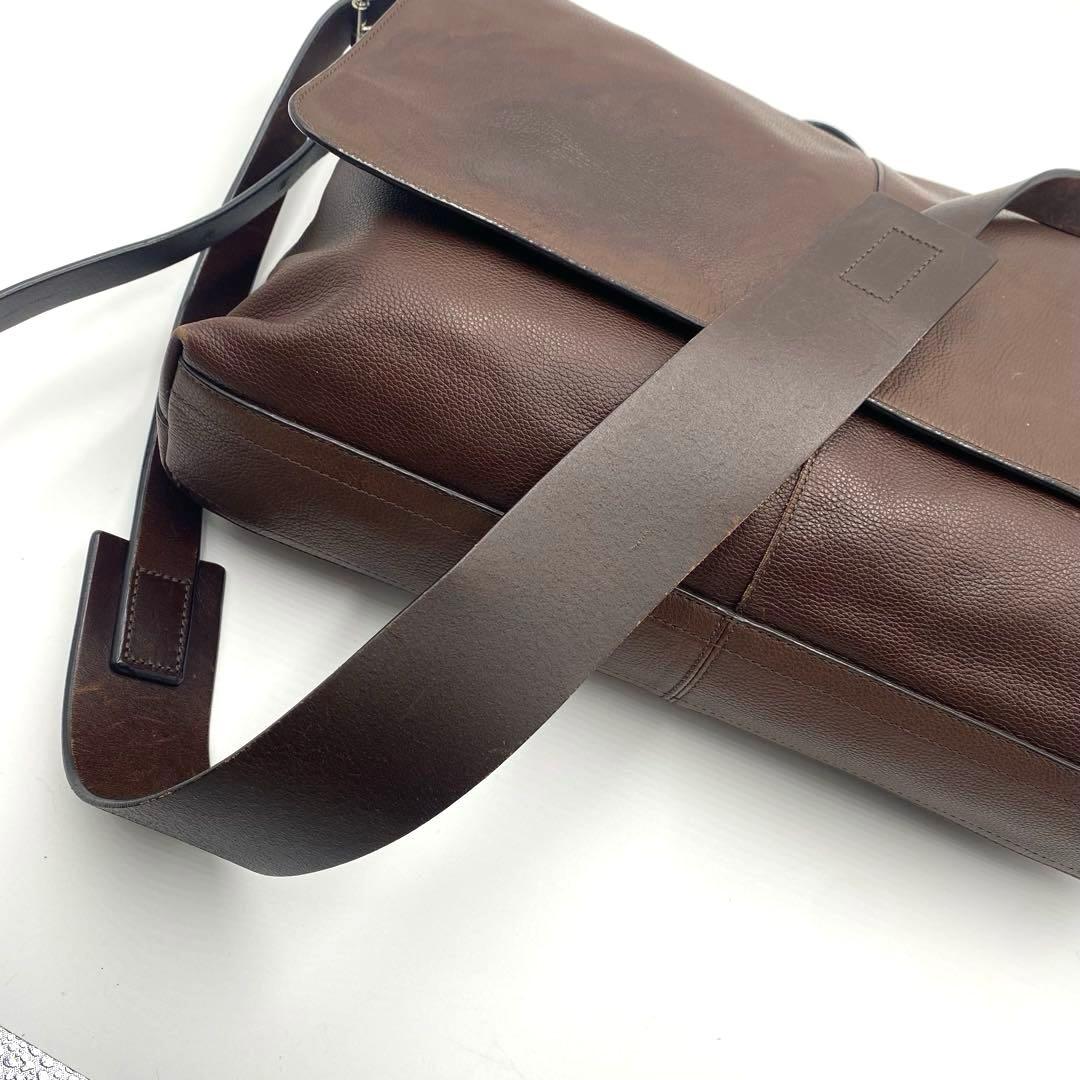 良品✨️ COACH トンプソン メッセンジャーバッグ 本革 2way A4可 茶