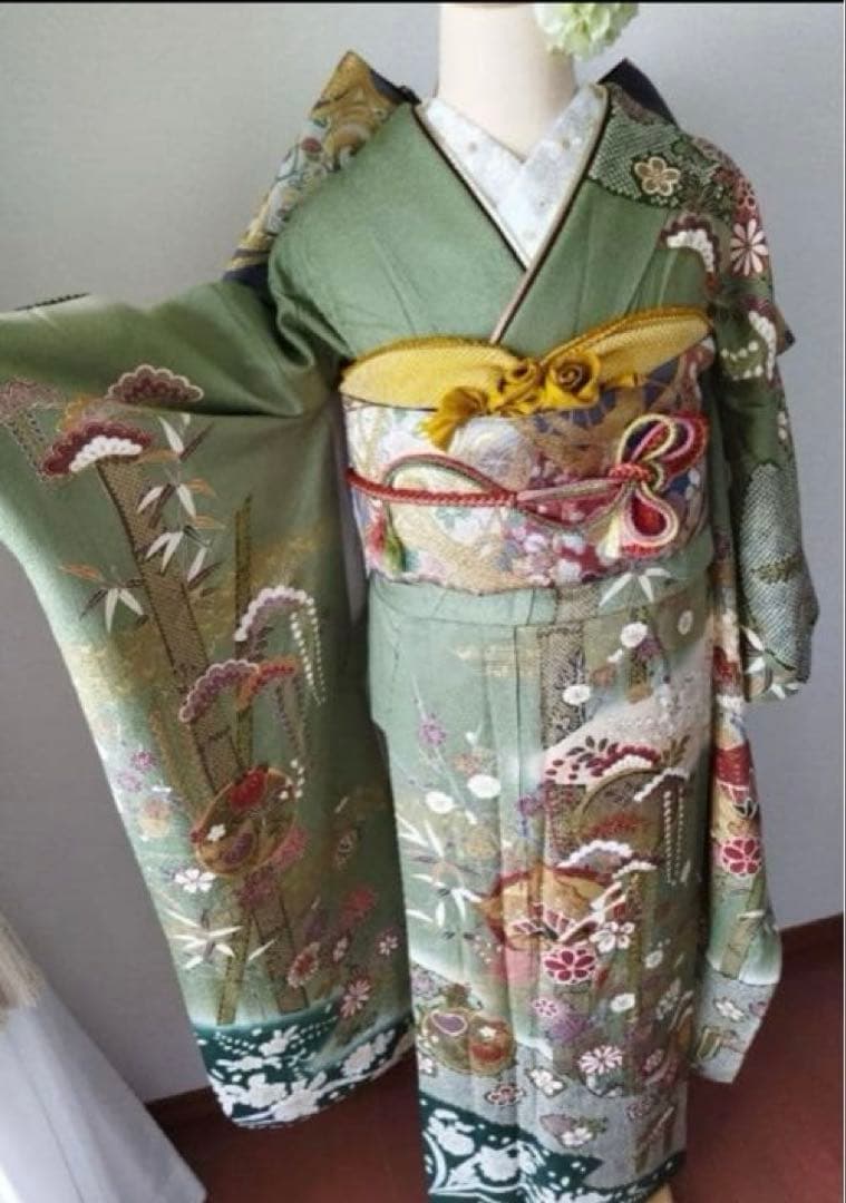 振袖☆古典柄☆6点セット 正絹フルセット　成人式
