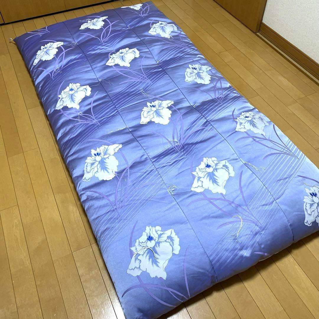 【美品】高級布団（掛・敷セット）2セット　掛カバー2枚　緞子　布団店あつらえ