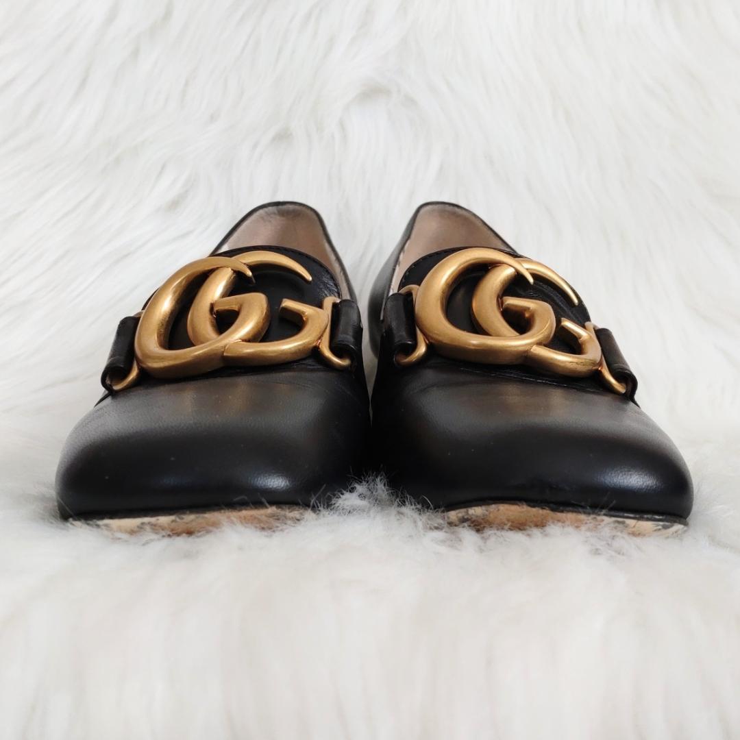 稀少美品✨️グッチ GGマーモント パンプス 花柄 チャンキーヒール 22.5