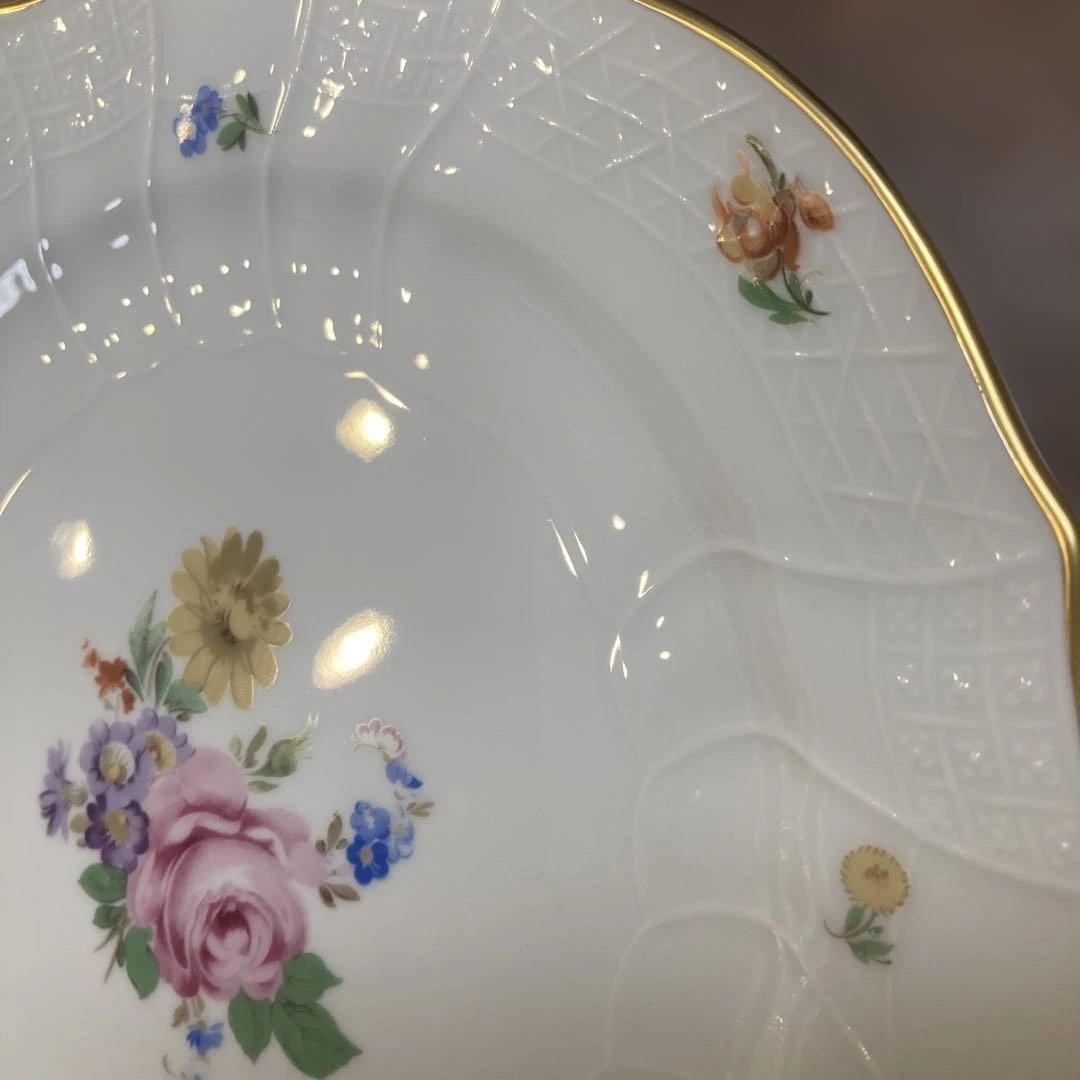 【フッチェンロイター】　ドレスデン　フラワー　平皿 4枚