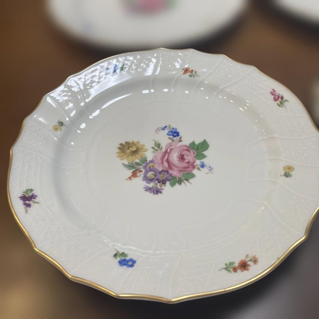 【フッチェンロイター】　ドレスデン　フラワー　平皿 4枚