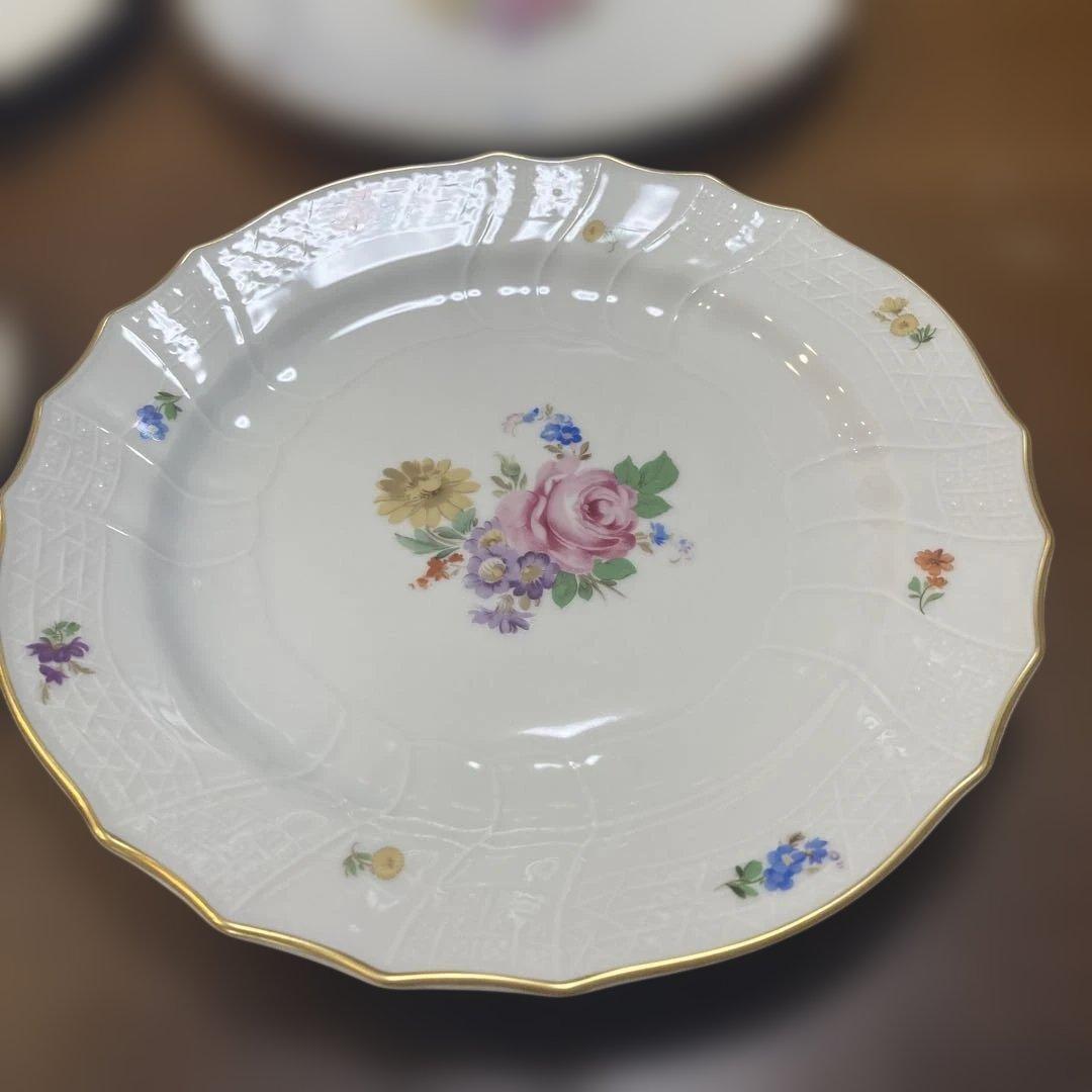 【フッチェンロイター】　ドレスデン　フラワー　平皿 4枚