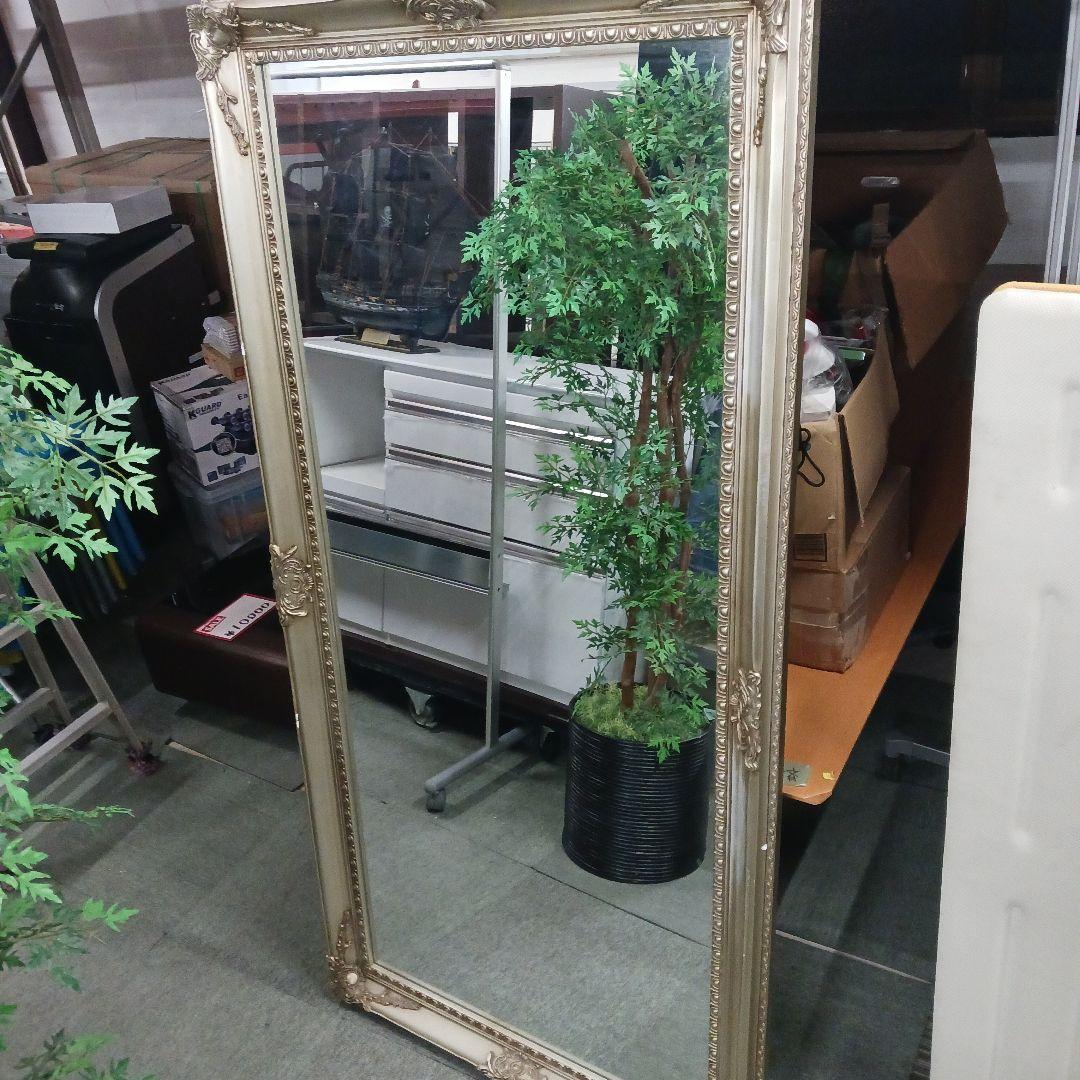 アンティークミラー 全身鏡 アンティーク インテリア 立て掛け式 モダン K