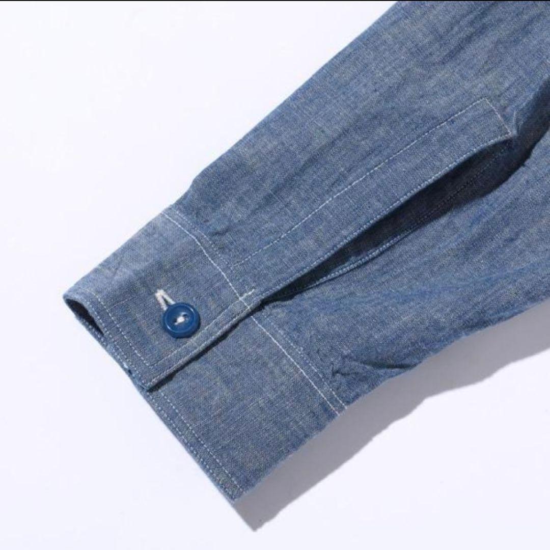 XL バズリクソンズ BR25995 シャンブレ長袖ワークシャツ ブルー