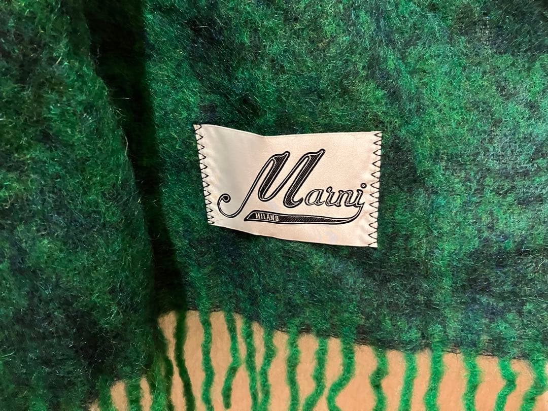 MARNI 緑色 大判マフラー 2022