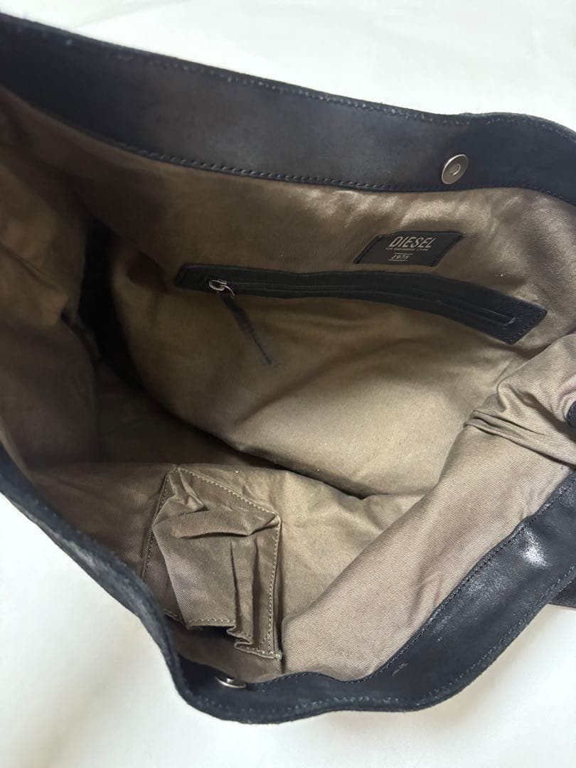 DIESEL 黒 レザー トートバッグ　牛革　本革