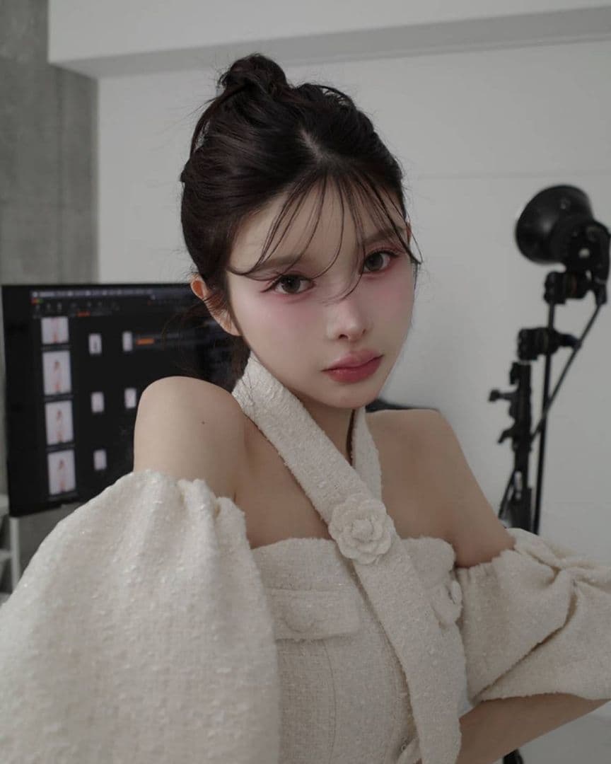 Darich ♡ ホルターネックオフショルツイードトップス ホワイト オフショル