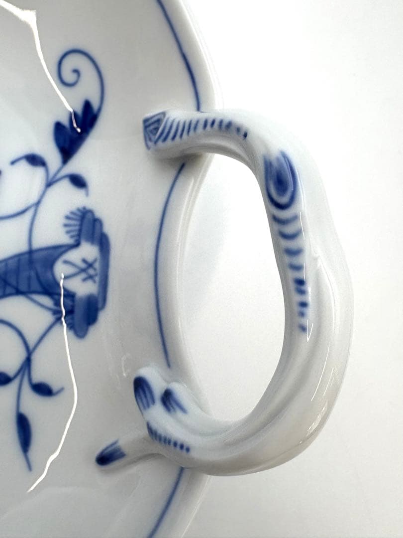 未使用保管品　MEISSEN マイセン　ブルーオニオン　20cmリーフディッシュ
