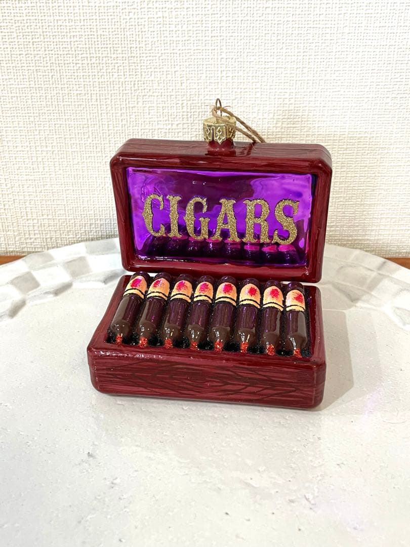 ガラスオーナメント　シガーズボックス