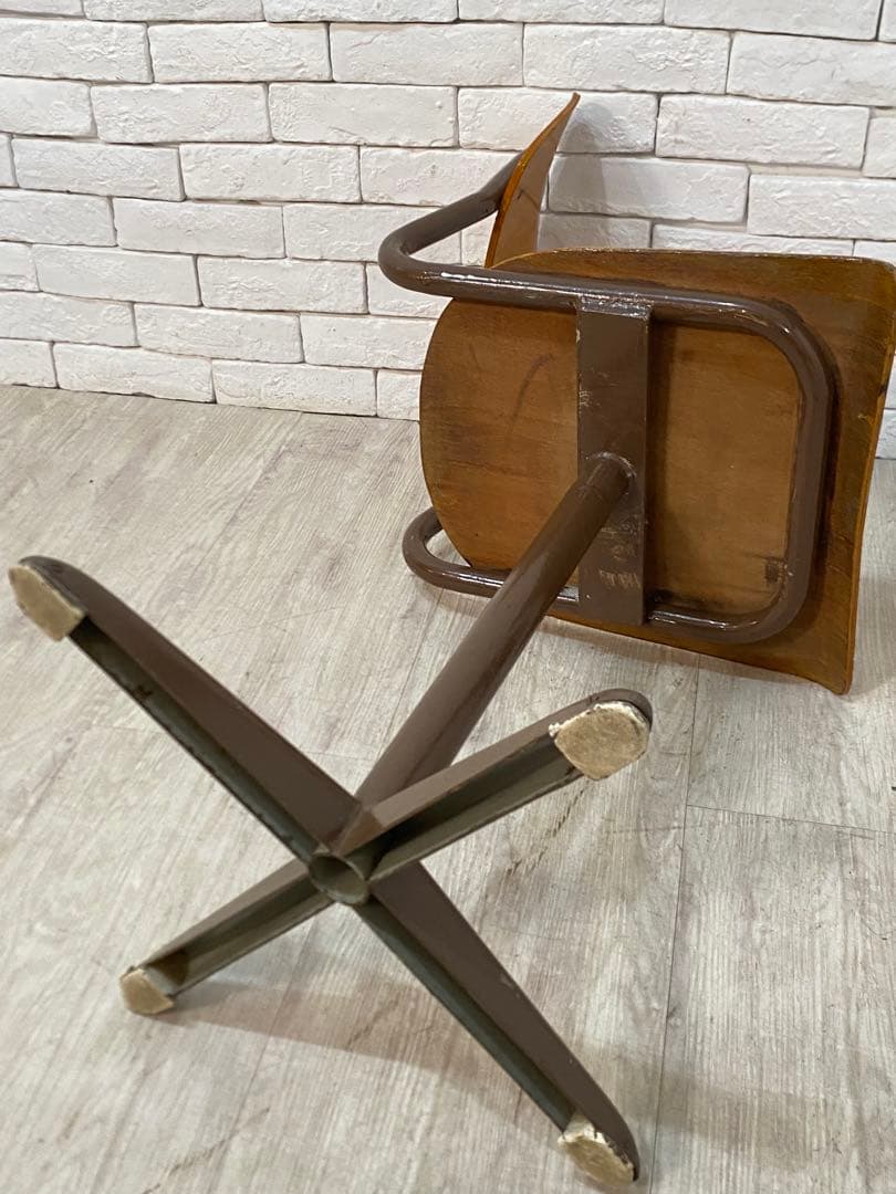 【東京都内23区配送無料】ドイツビンテージ　ハイスツール　プライウッド　チェア