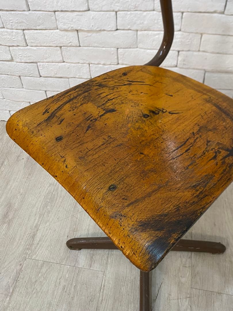 【東京都内23区配送無料】ドイツビンテージ　ハイスツール　プライウッド　チェア