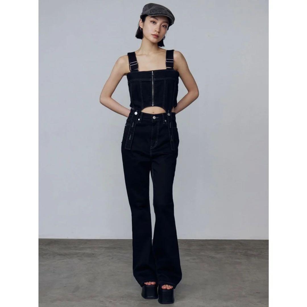 EMODA コルセット ハングデニム サロペット