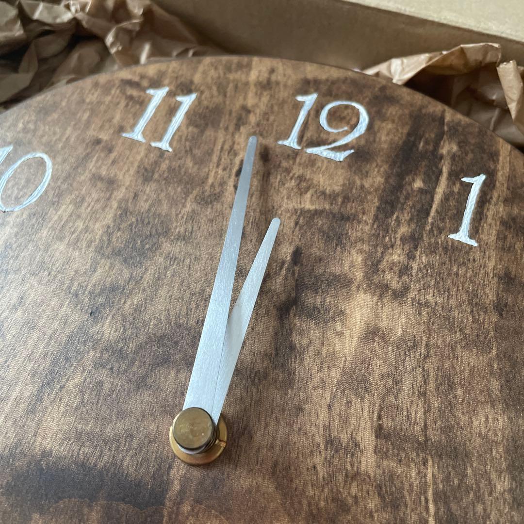 木製 ナチュラル掛時計 直径21cm