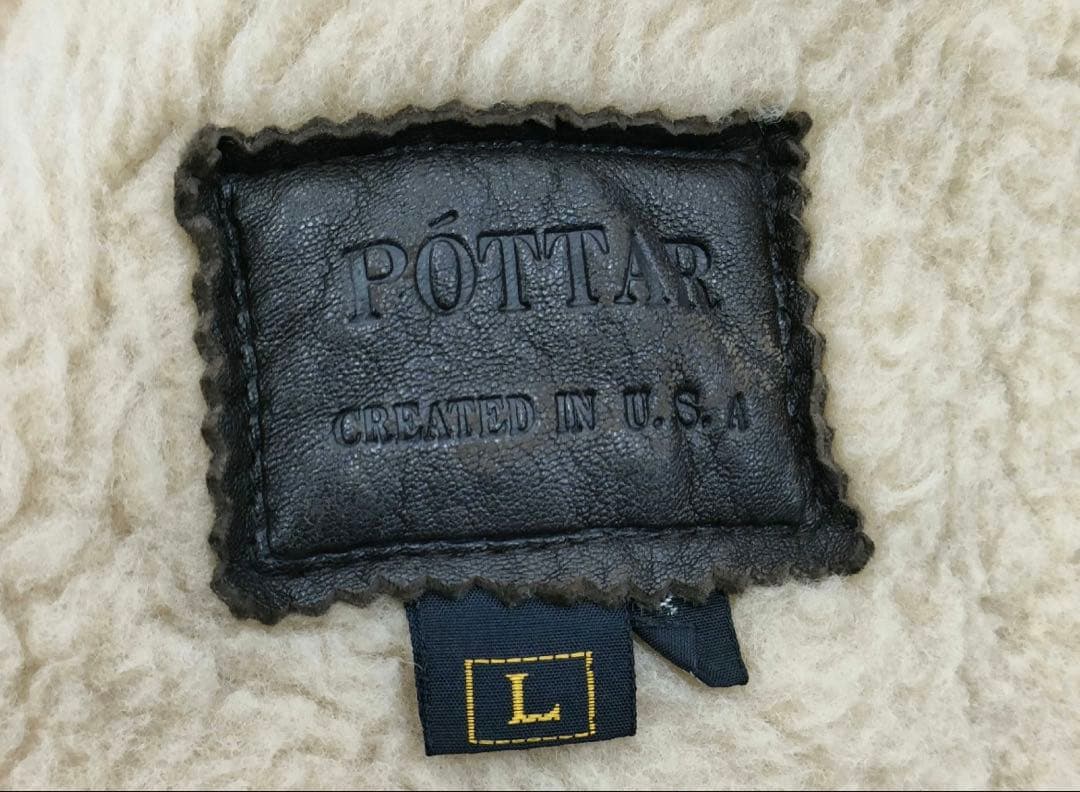 希少LサイズPOTTAR USA製 ムートン フライトジャケット B-3