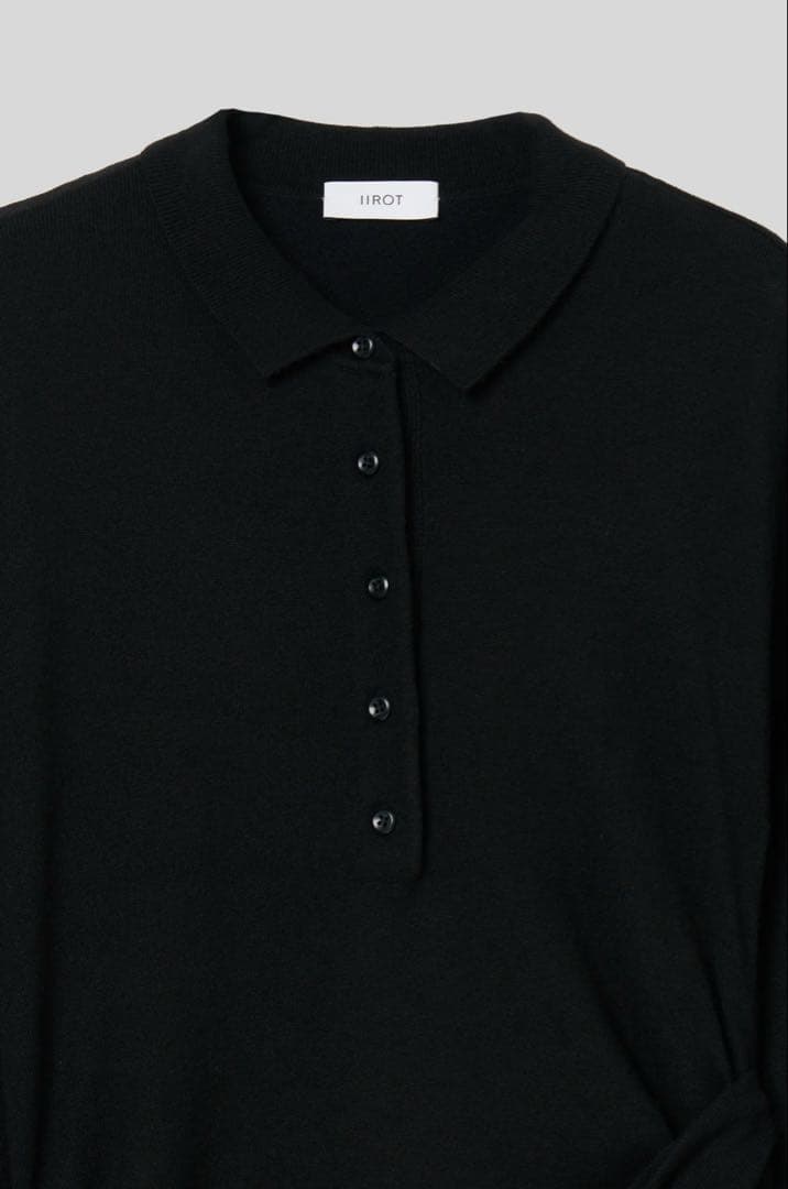 完売商品　IIROT Cashmere Polo Knit_Black