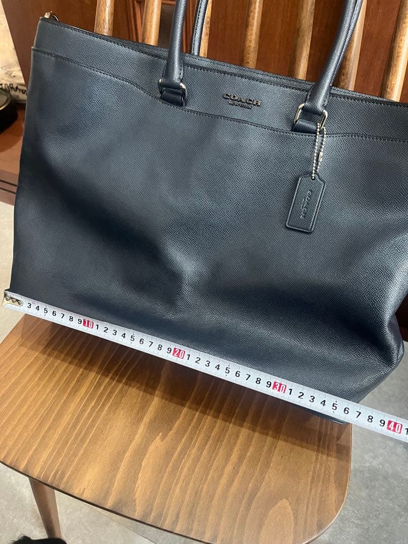 COACH ネイビー レザー トートバッグ