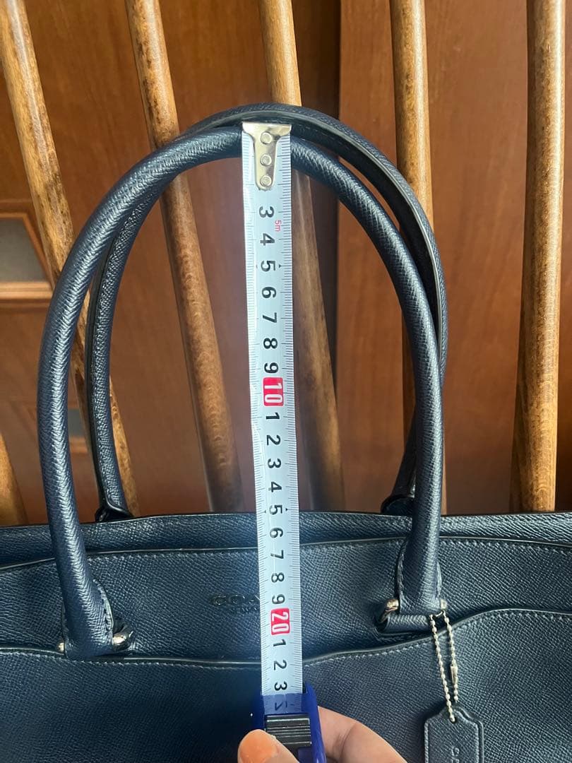 COACH ネイビー レザー トートバッグ