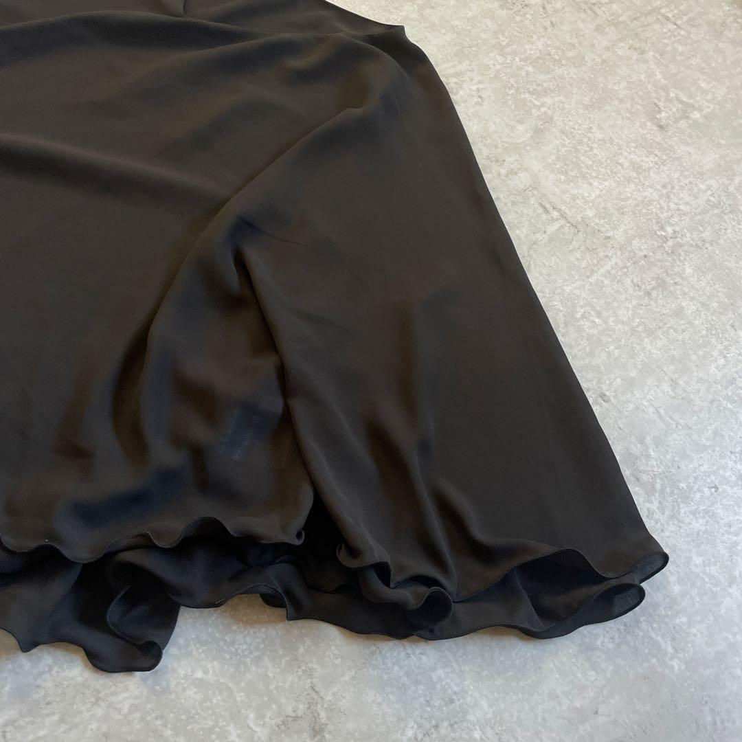 2024SS JENNE ジェンヌ Vネックフラワーメローケープ　トップス　黒