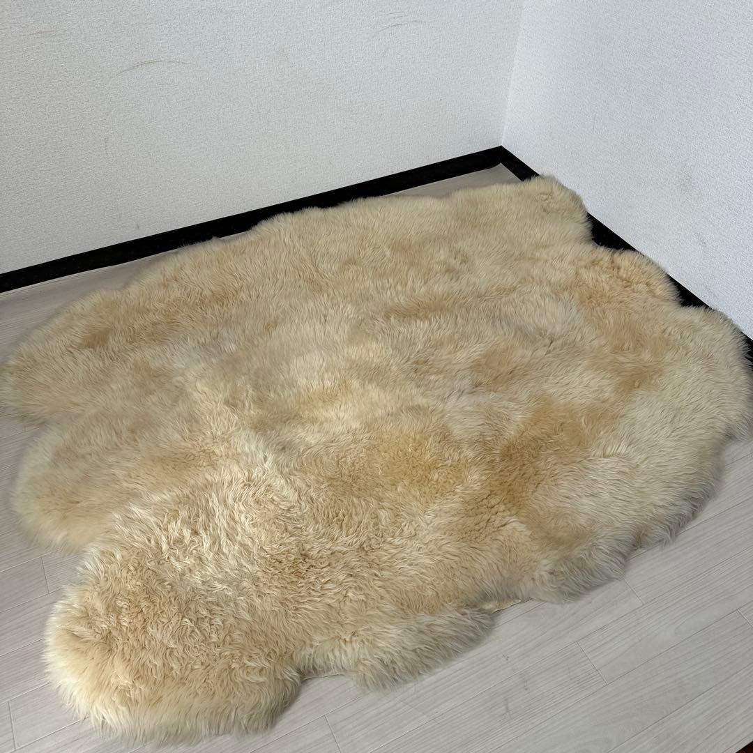 NICHIRO ニチロ ムートン 6頭もの ムートンラグ 大きめサイズ r2※