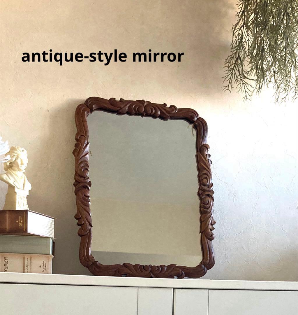 アンティーク ウォールミラー/鏡/ヴィンテージ　46.5×36