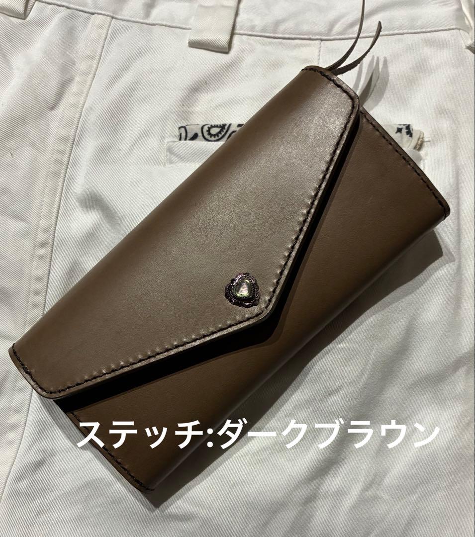 ミドル　トラッカーウォレット　シボ革　シルバー925クロスボールコンチョ