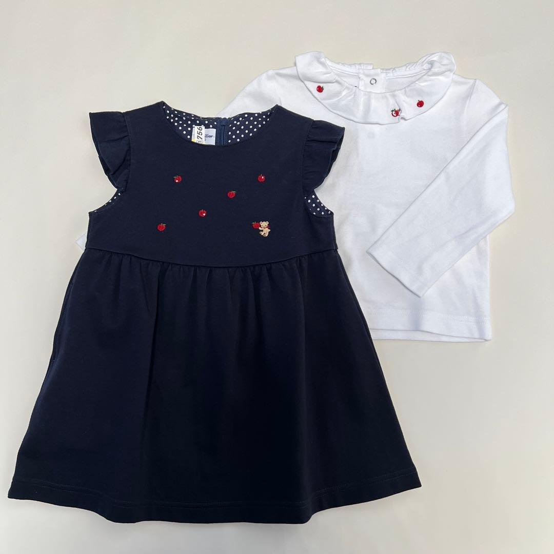 美品 ファミリア ブラウス ワンピース 90