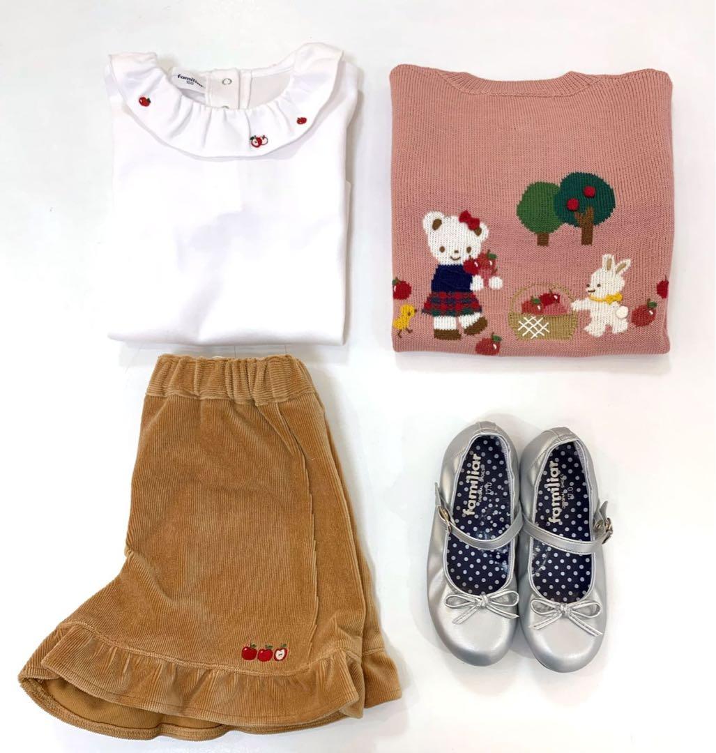 美品 ファミリア ブラウス ワンピース 90