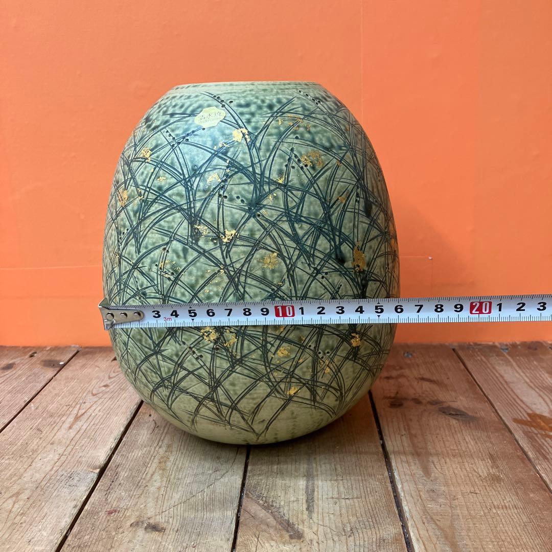 C-壁 清水焼 京焼 花瓶 花器 陶器 伝統工芸 金彩 和モダン インテリア