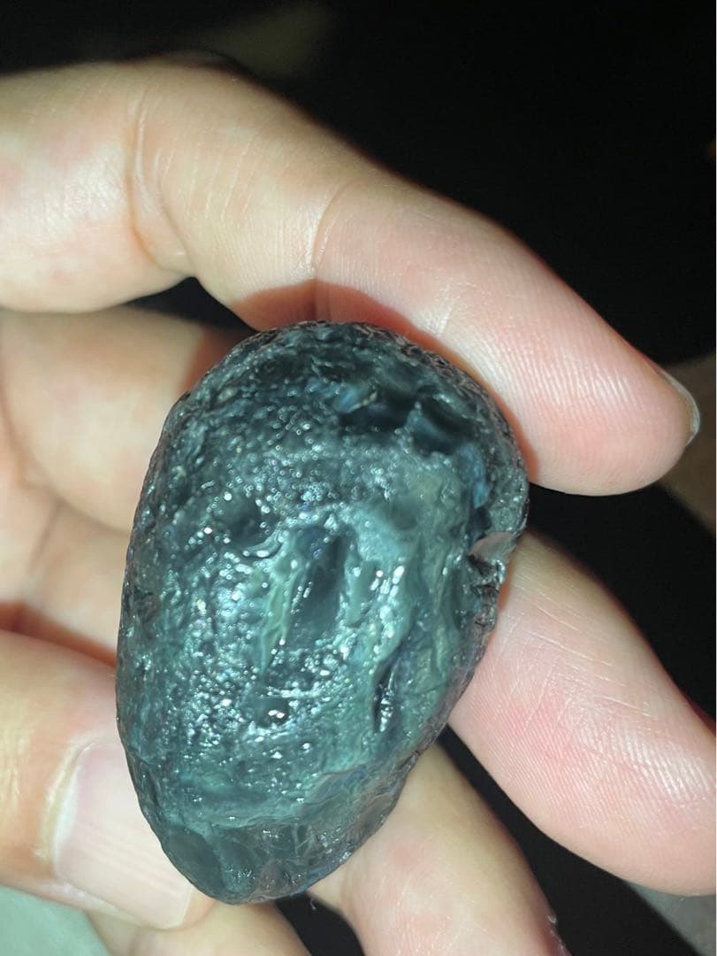 研磨品　十勝石玲瓏　水色、ブルー、イエロー　レインボーオブシディアン