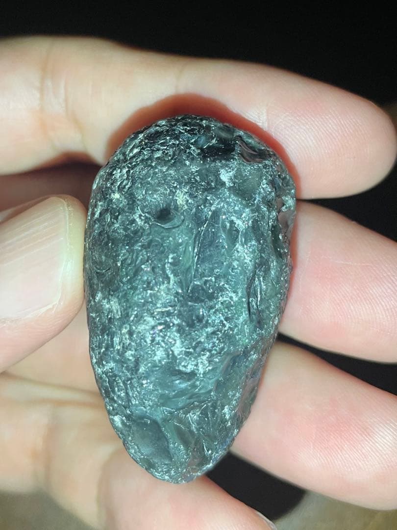 研磨品　十勝石玲瓏　水色、ブルー、イエロー　レインボーオブシディアン