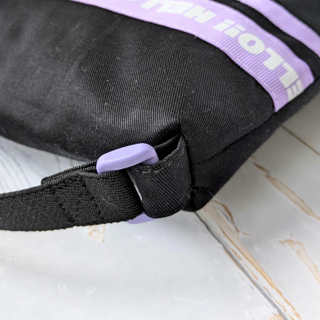 防災頭巾カバー　座布団カバー　正方形　【ゴム交換可能】ブラック　パープルリボン