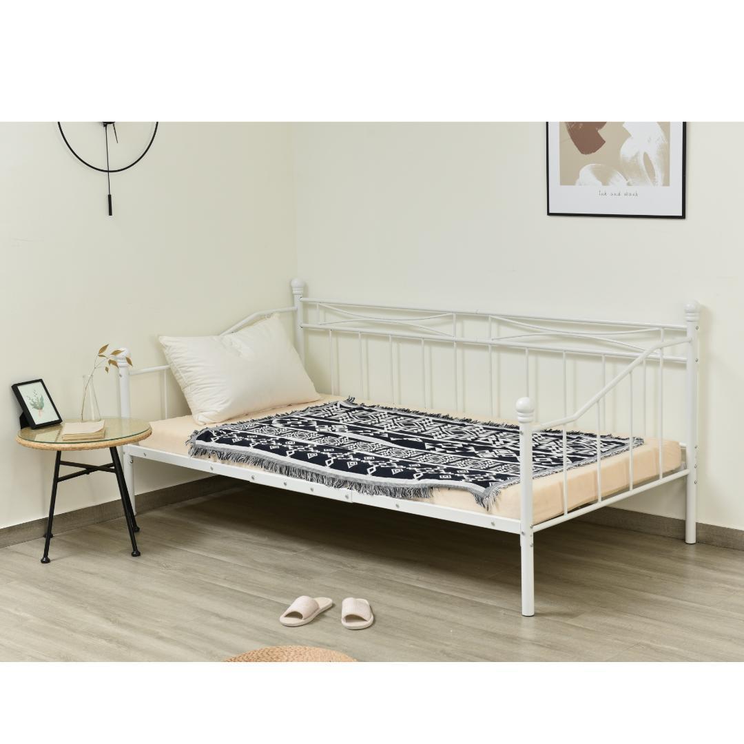 【ホワイト】シングルベッド パイプベッドベッドシングルベッドフレーム 一人暮らし