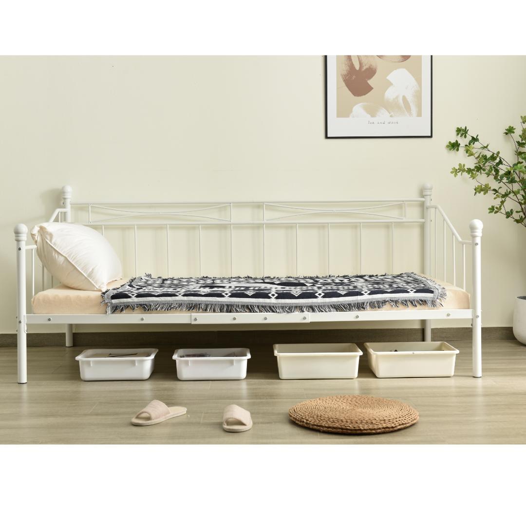 【ホワイト】シングルベッド パイプベッドベッドシングルベッドフレーム 一人暮らし
