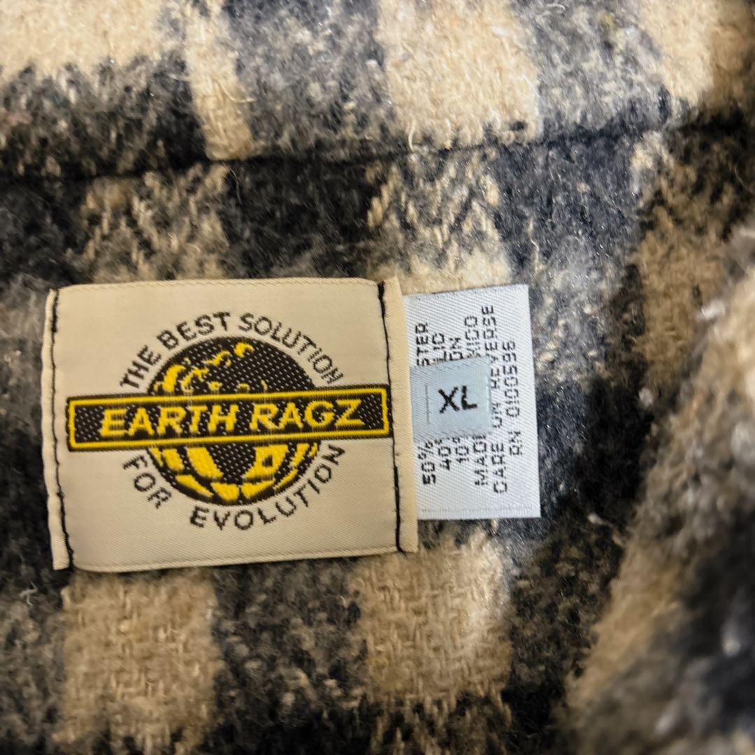 EARTH RAGZ チェック ジャケット ハーフジップ　XL アメカジ