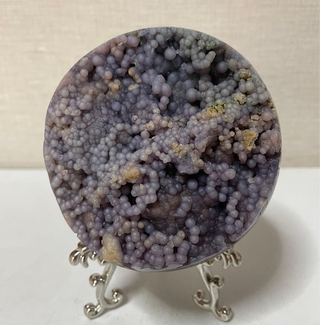 グレープアゲート カルセドニー スフィア 鉱物標本 葡萄瑪瑙原石 風水晶 幸運