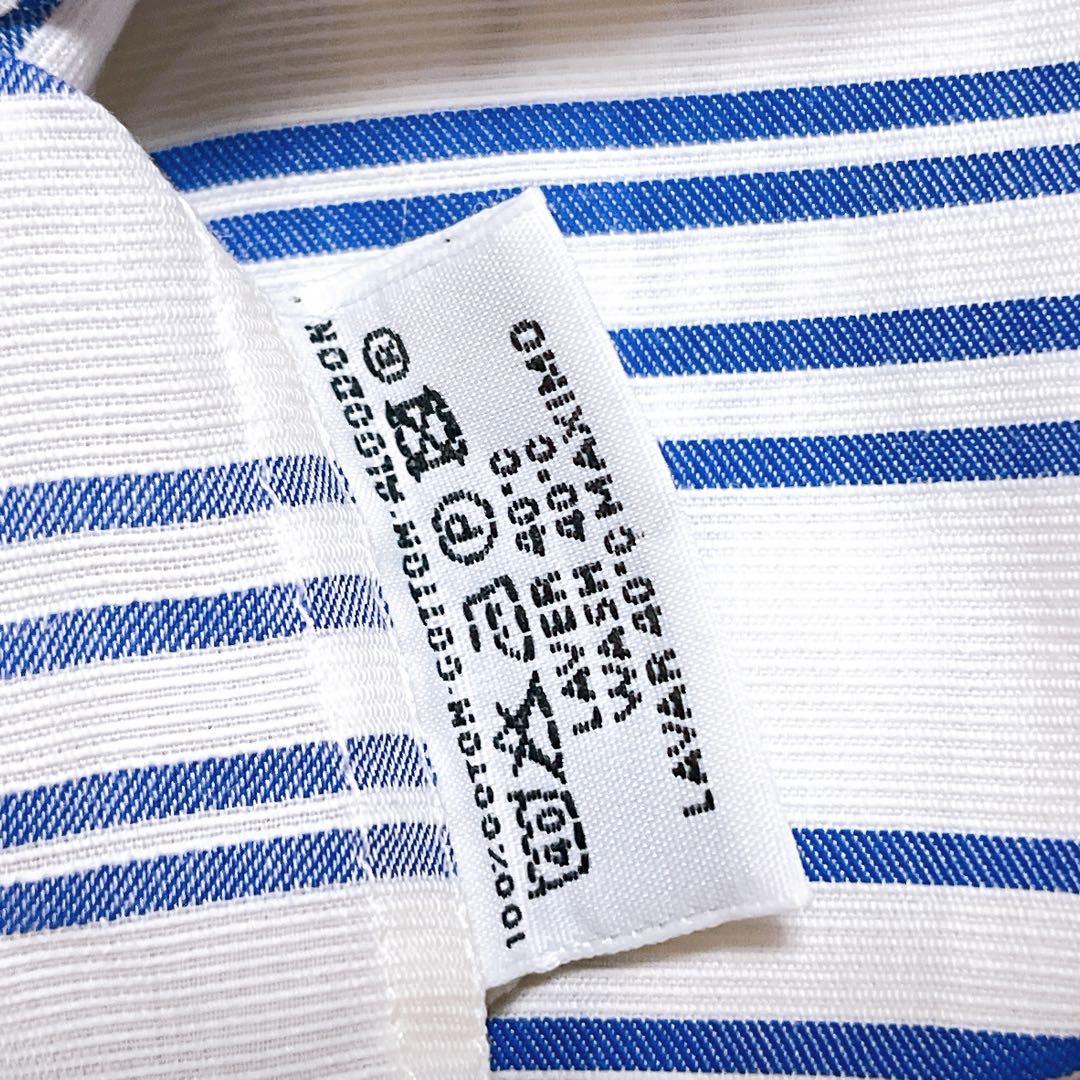 HERMES エルメス　コットン 長袖シャツ　ホワイト×ボーダー　2枚セット