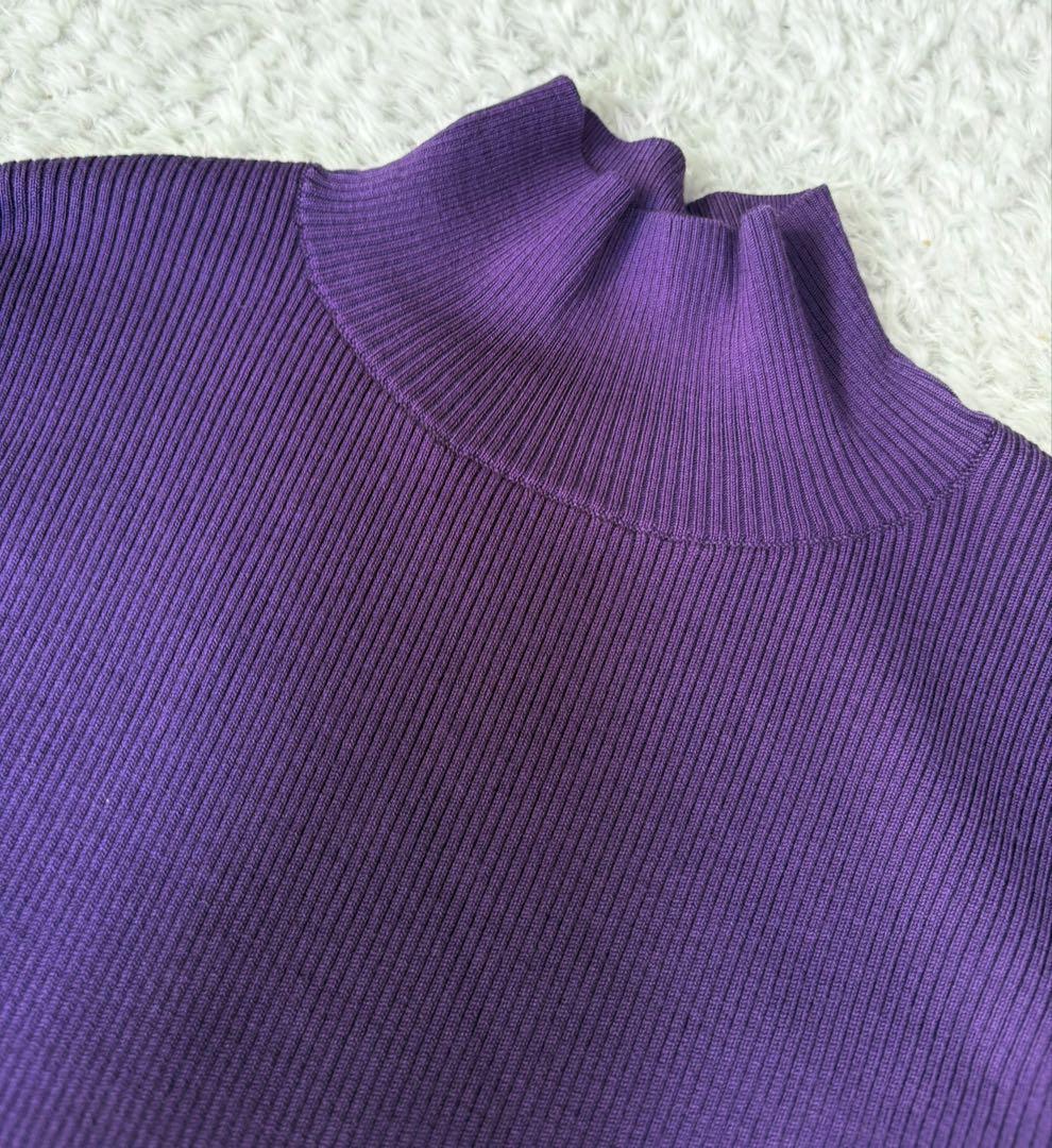 【新品】GRACE CONTINENTALリブスリットニットトップ 金ボタン