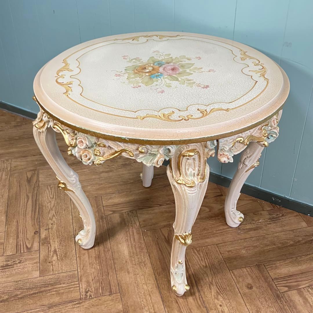 ロココ調　アンティーク　ローテーブル　ティーテーブル　猫足　洋風