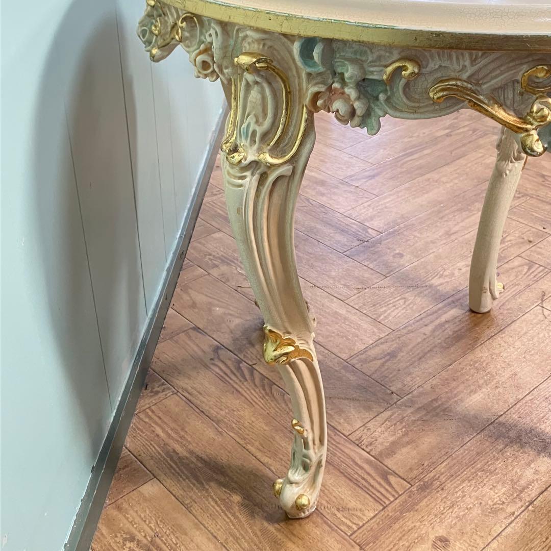 ロココ調　アンティーク　ローテーブル　ティーテーブル　猫足　洋風