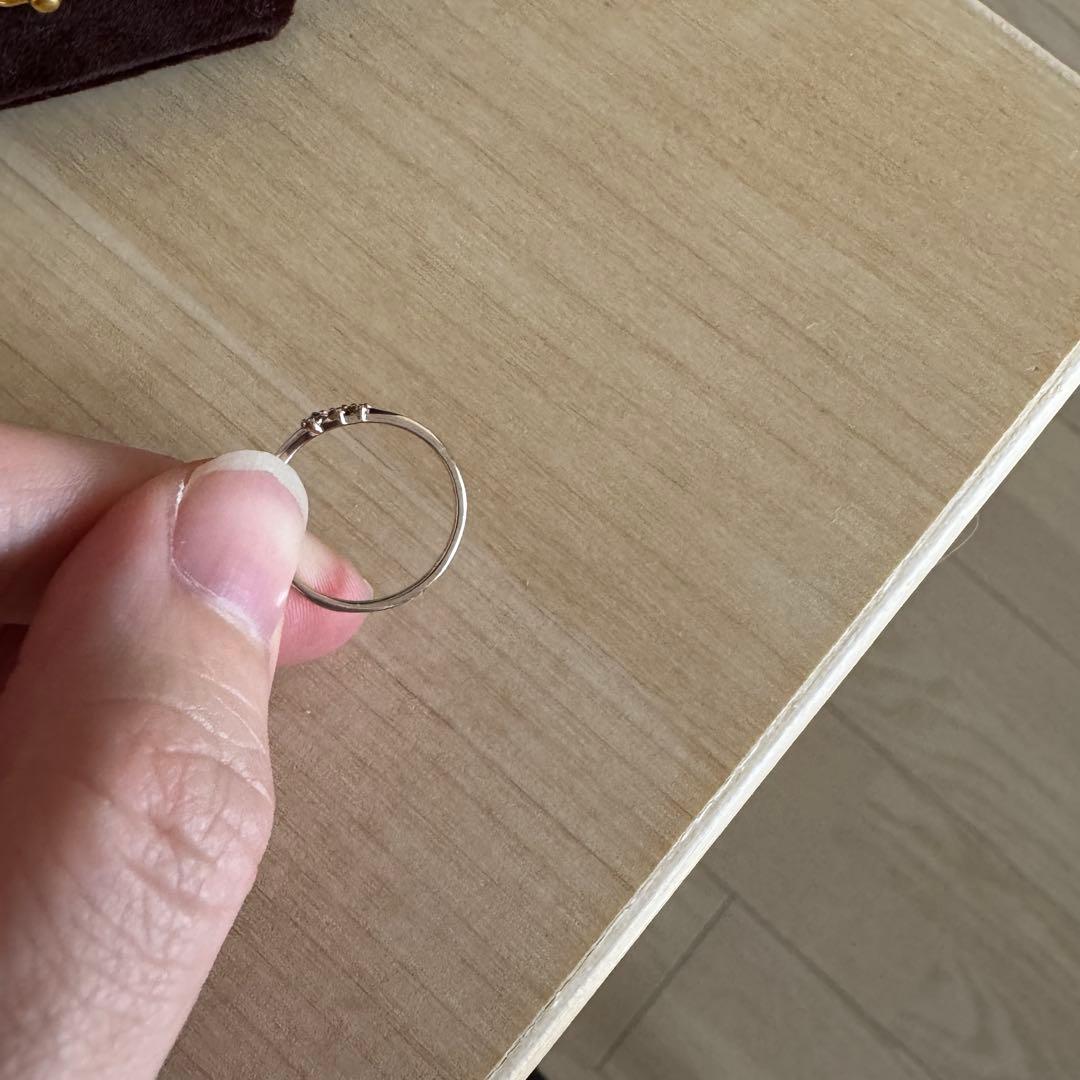 ete ♡ K10MPG レイヤード ブラウンダイヤモンド リング　7号