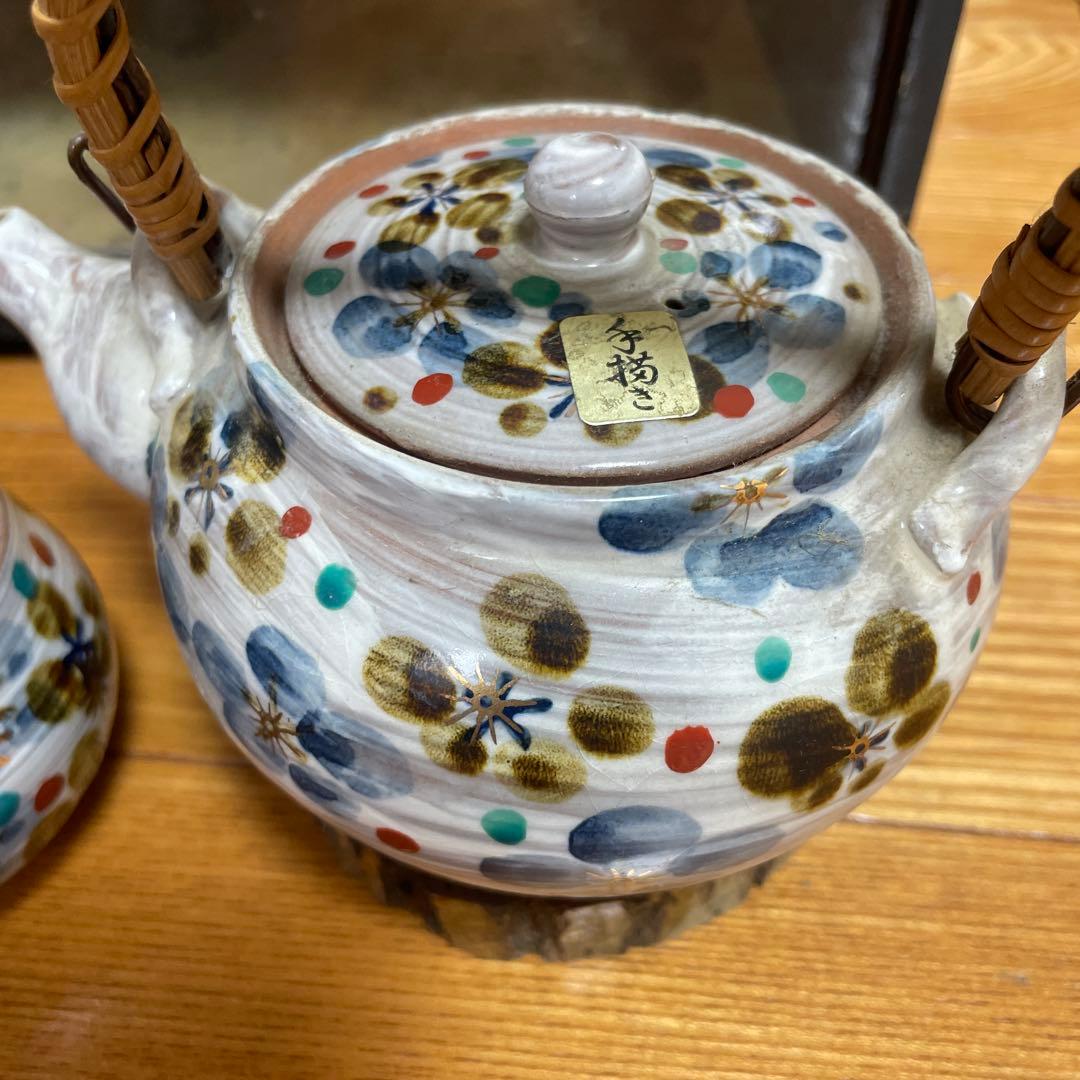 茶道具セット 急須と茶碗5個 ガラスケース付き