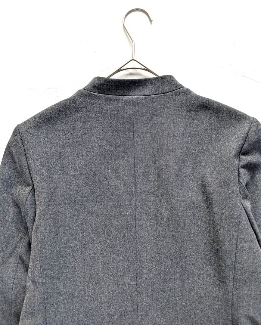 美品　プラステ　パンツスーツ　М・L　ノーカラー総裏　ストレッチ　センタープレス