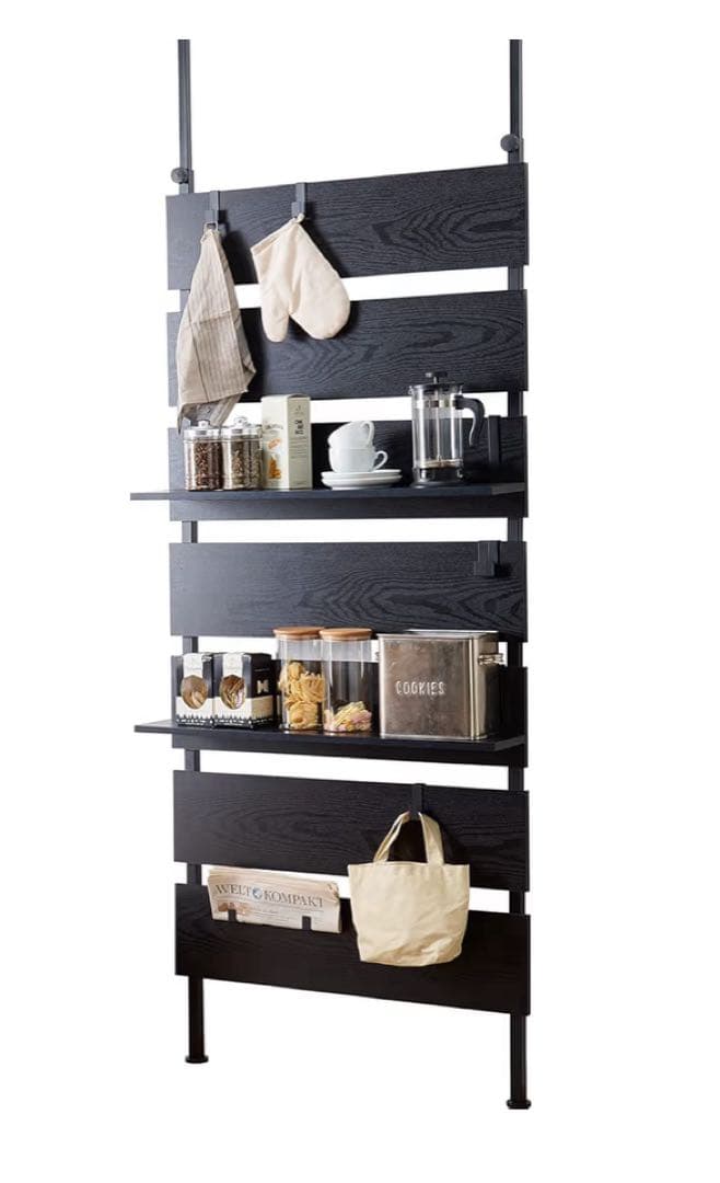 突っ張り式ウォールラック 幅80cm ブラック　新品未開封